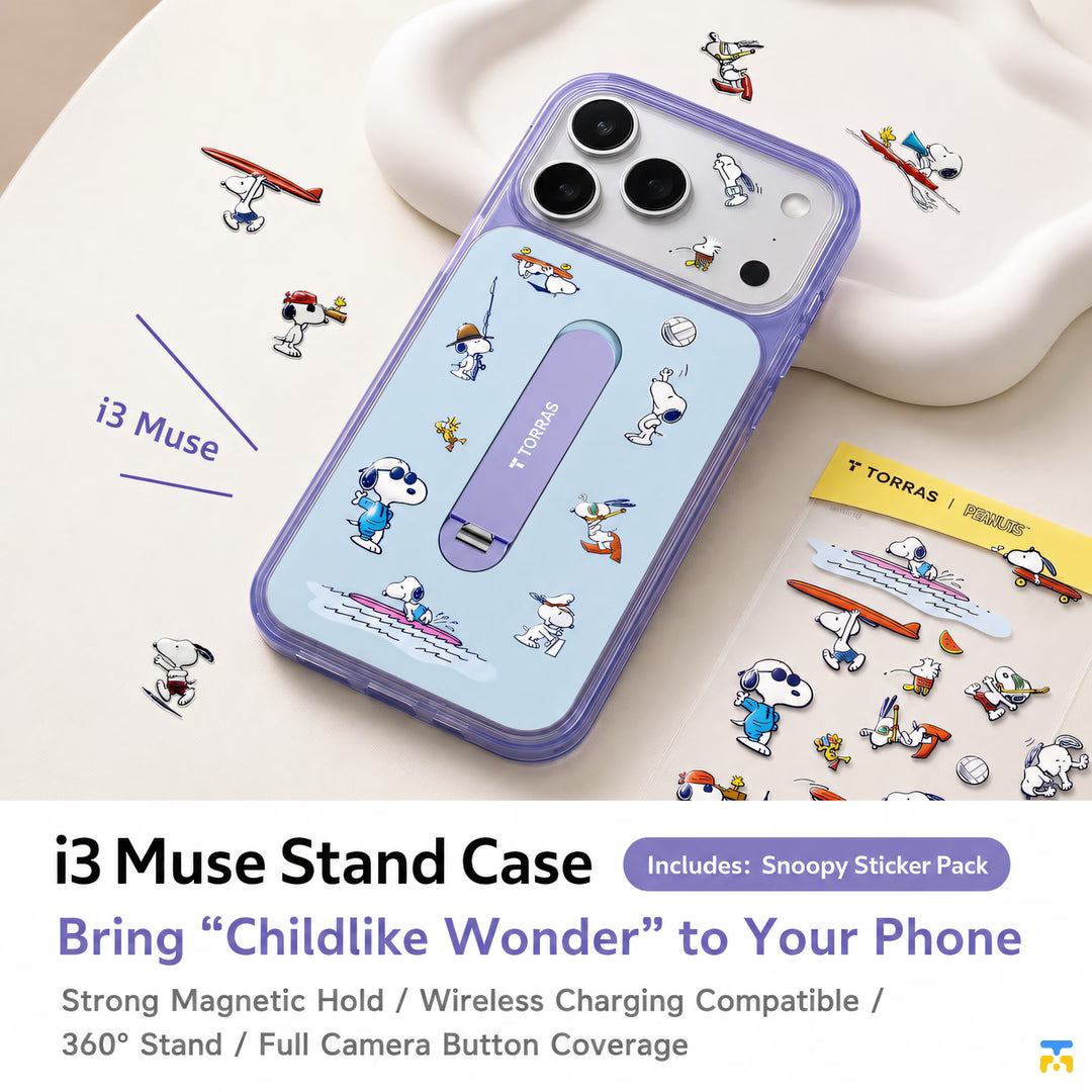 i3 Muse Stand Case - TORRAS for iPhone 17 Series i3 Muse MagSafe Case with Rotating Stand