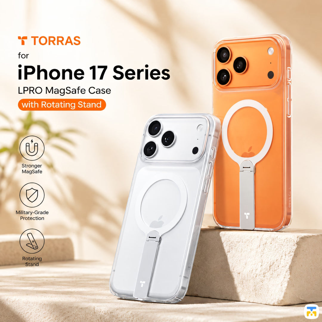 TORRAS for iPhone 17 Series LPRO MagSafe Case with Rotating Stand