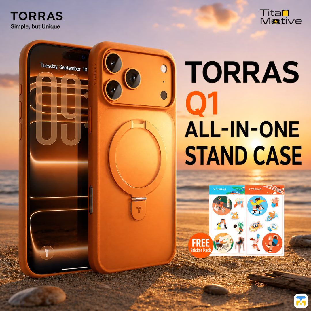 TORRAS for iPhone 17 Series Q1 MagSafe Case with Rotating Stand