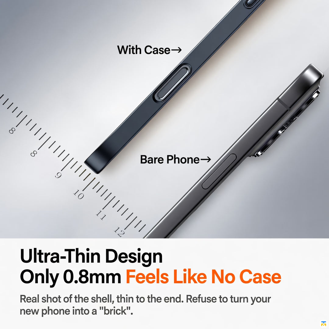 Ultra-Thin Design
Only 0.8mm Feels Like No Case- TORRAS Matte Finish Case for iPhone 17 Series - Ultra-thin - MagSafe