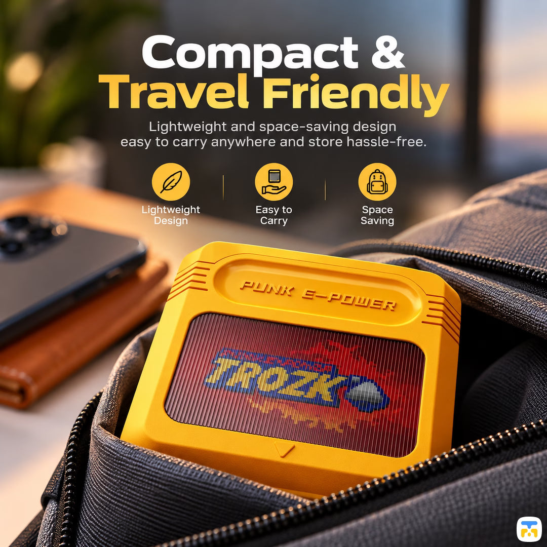 Compact &
Travel Friendly - TROZK Classic Retro 20W Cassette Power Adapter