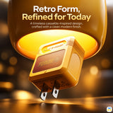 Retro Form,
Refined for Today - TROZK Classic Retro 20W Cassette Power Adapter