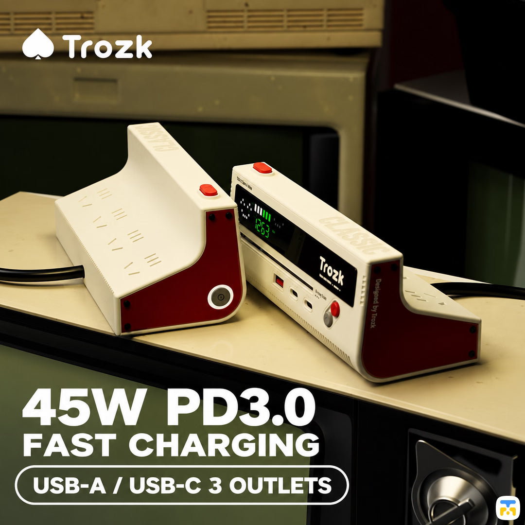 45W PD3.0
FAST CHARGING - TROZK Game Style Socket with 45W Adapter and Display