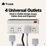 4 Universal Outlets - TROZK Game Style Socket with 45W Adapter and Display