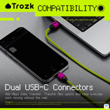 Dual USB-C Connectors - TROZK Jellybeans 100W USB-C Data Cable
