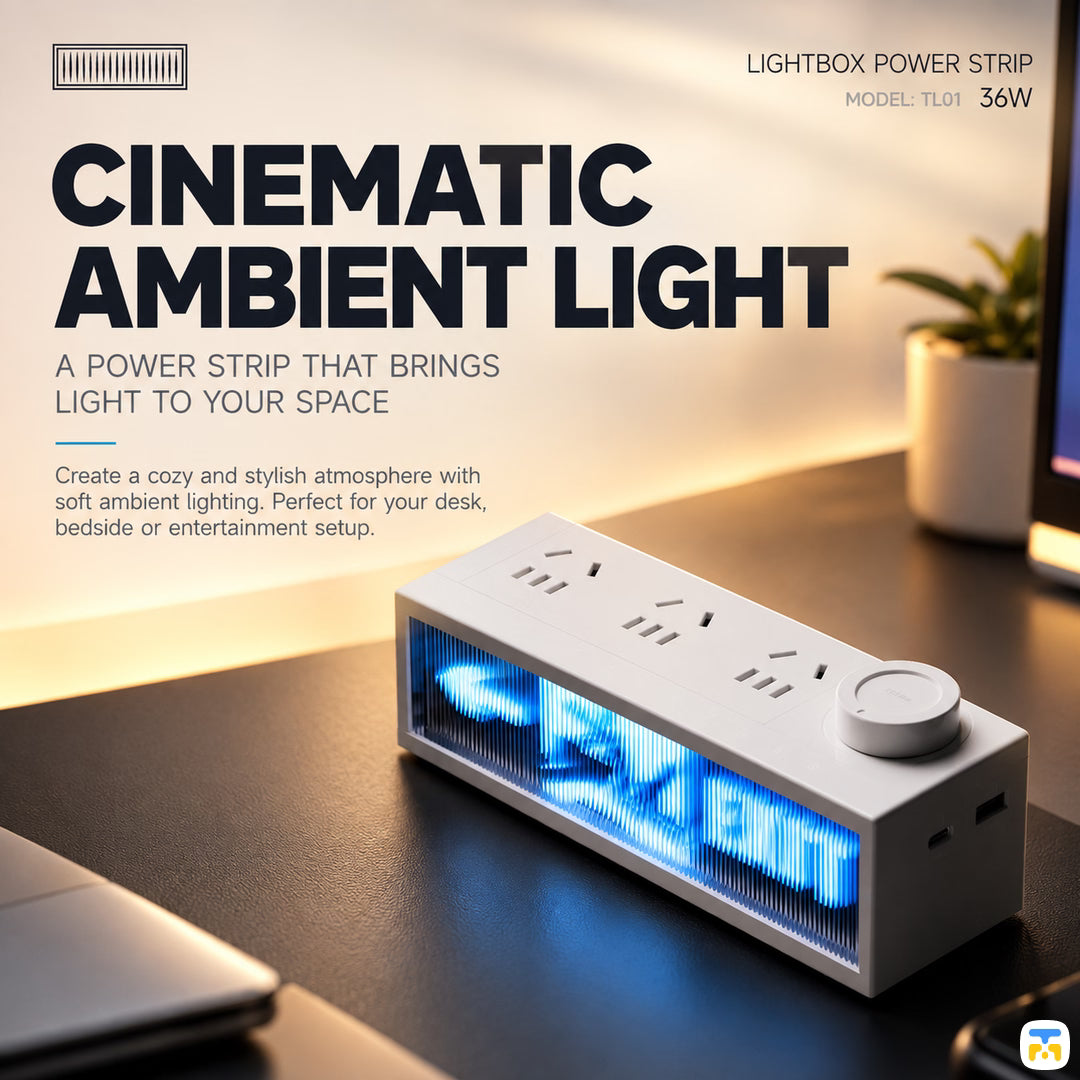 TROZK Lightbox Power Strip with 36W Adapter