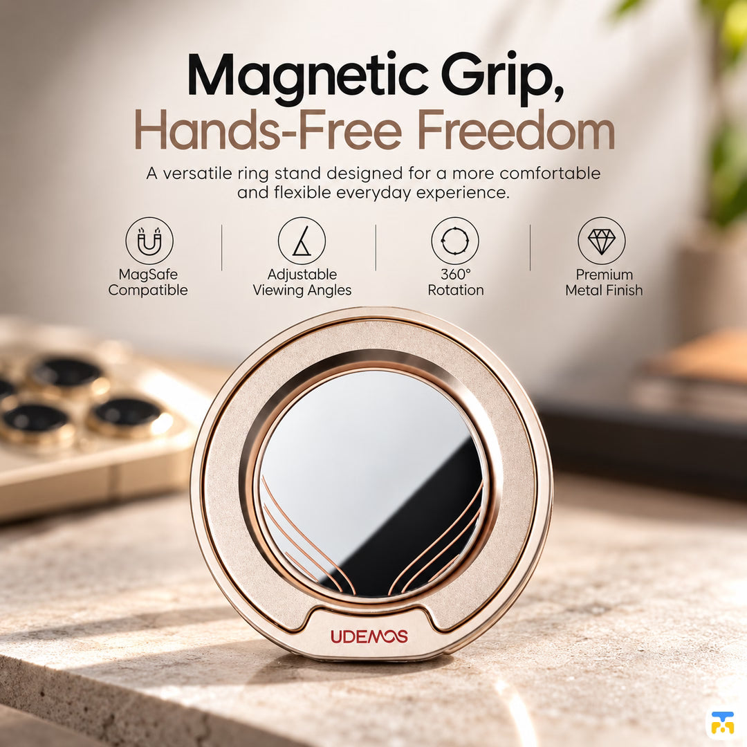 Magnetic Grip, - UDEMOS Freedom FreeFlow MagSafe Ring Stand