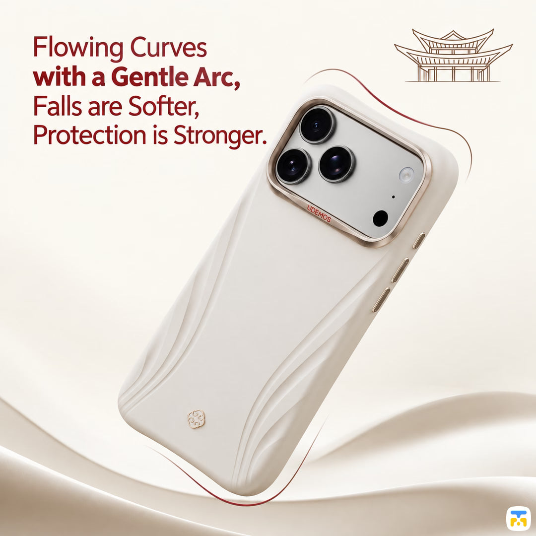 Flowing Curves with a Gentle Arc, Falls are Softer, Protection is Stronger - UDEMOS Freedom Unbound MagSafe Case for iPhone 17/18 Series