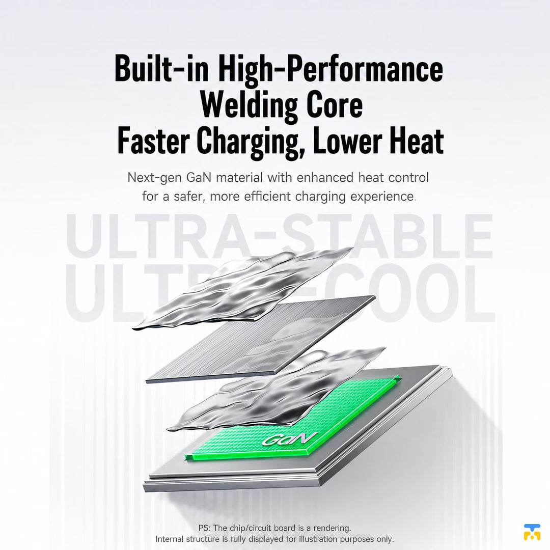 Built-in High-Performance Welding Core Faster Charging, Lower Heat - UGREEN 45W Cat Figure GaN Fast Charger