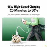 45W High-Speed Charging 20 Minutes to 50% - UGREEN 45W Cat Figure GaN Fast Charger