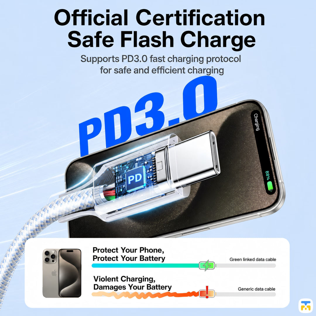 Official Certification
Safe Flash Charge - UGREEN 60W USB-C to USB-C PD 1 Meter Cable