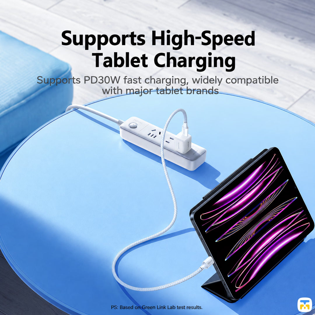 Supports High-Speed
Tablet Charging - UGREEN 60W USB-C to USB-C PD 1 Meter Cable