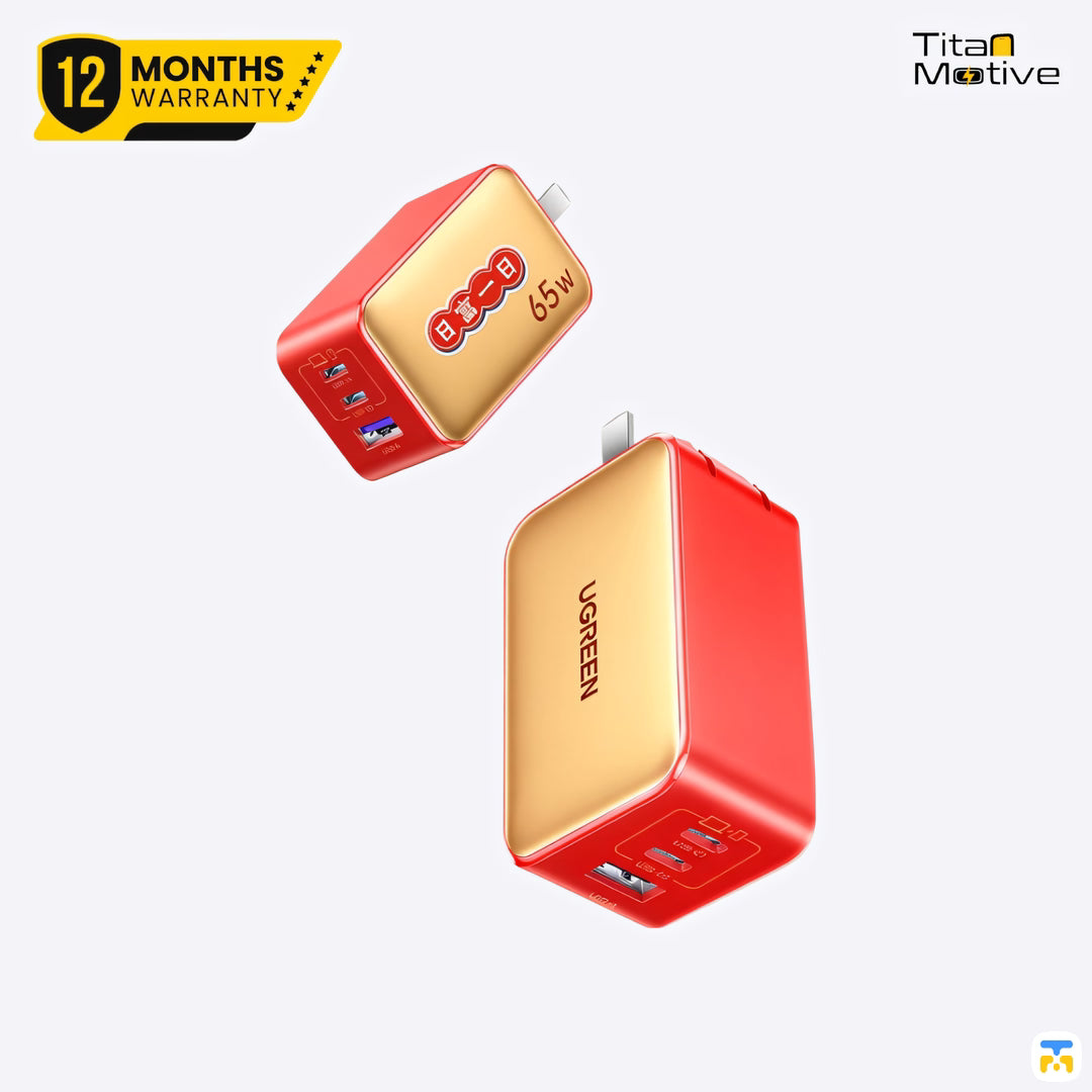 UGREEN 65W GaN Charger - 2x USB-C, 1x USB-A - Lucky Red Edition