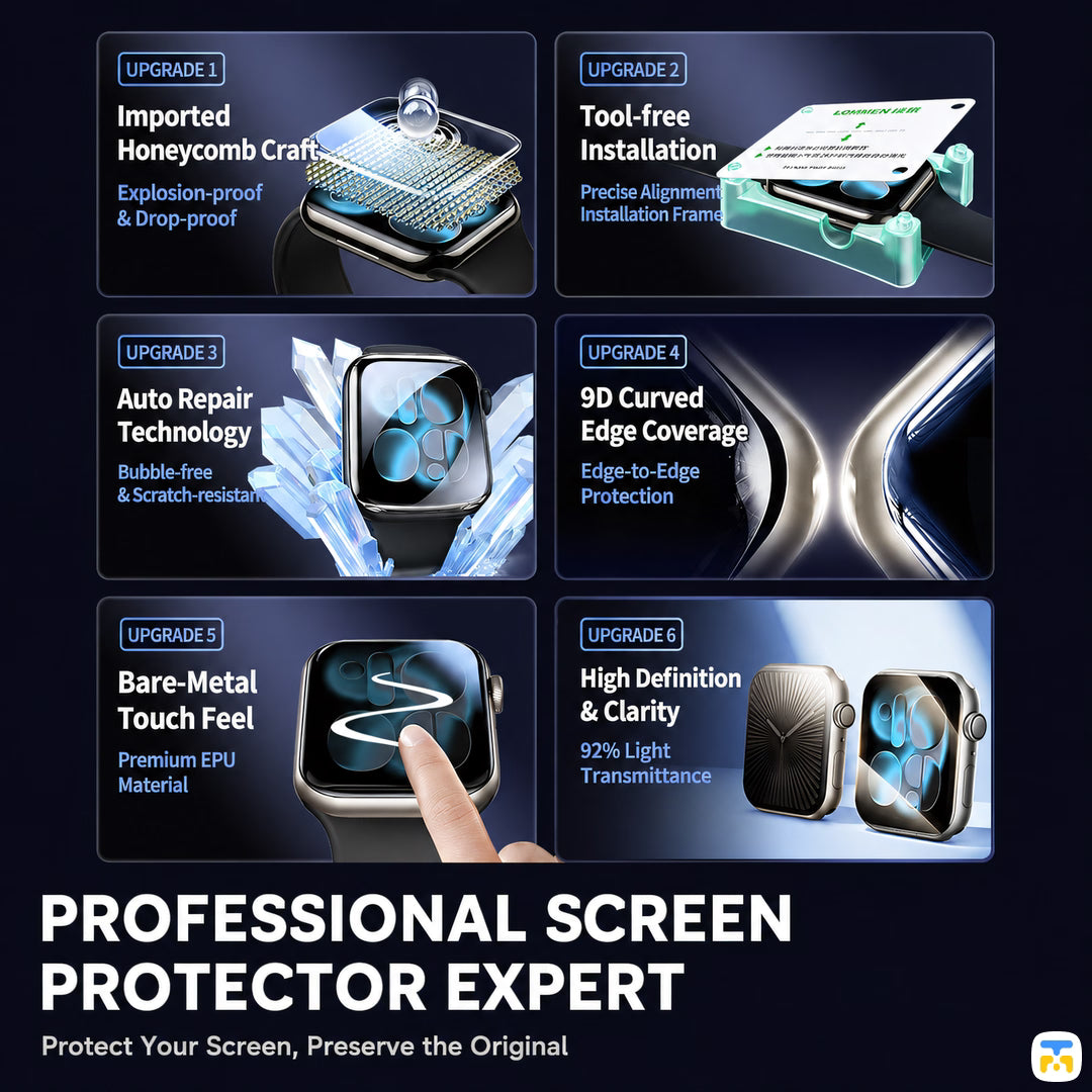 PROFESSIONAL SCREEN
PROTECTOR EXPERT - UGREEN Apple Watch Screen Protector with Installer - 2 Pieces
