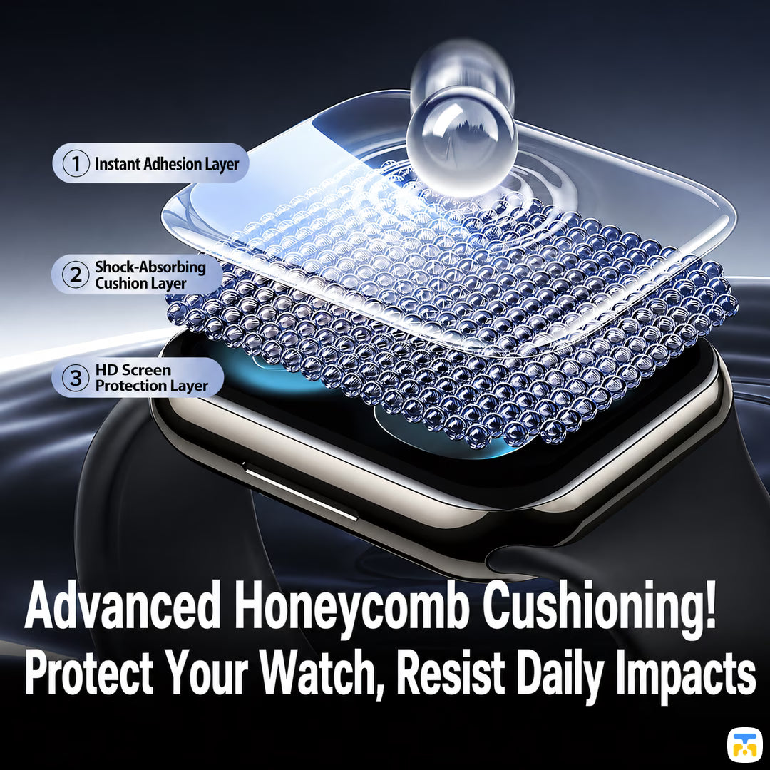 Advanced Honeycomb Cushioning!
Protect Your Watch, Resist Daily Impacts - UGREEN Apple Watch Screen Protector with Installer - 2 Pieces