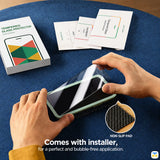 Comes with installer,
for a perfect and bubble-free application. - UGREEN for iPhone 17 Series Borderless Screen Protector with Installer