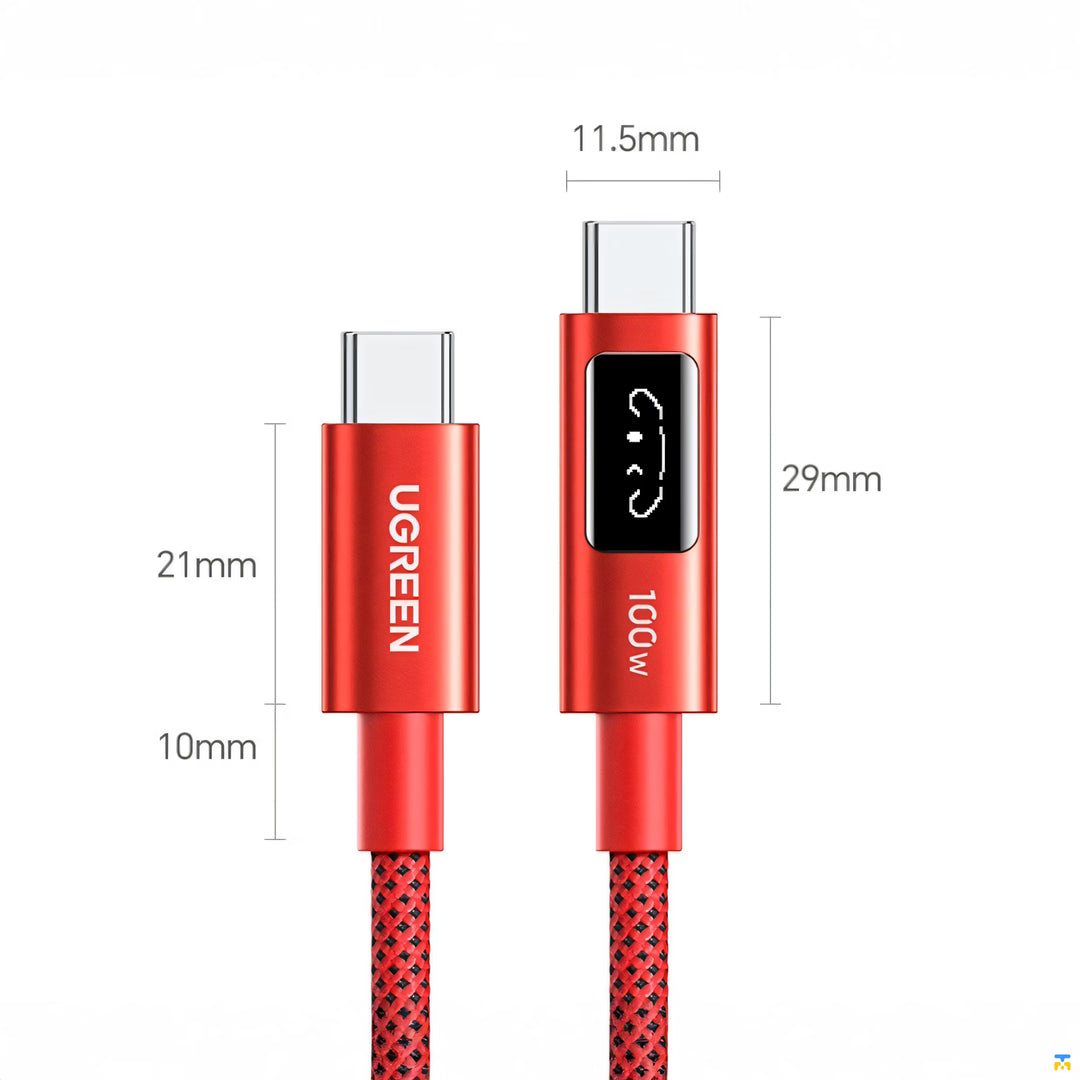 UGREEN PD100W Fast Charging Cable - Cute Animated Display