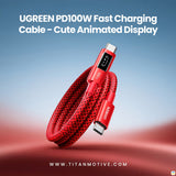 UGREEN PD100W Fast Charging Cable - Cute Animated Display