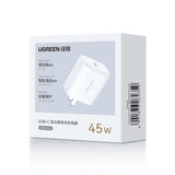 UGREEN USB-C charger packaging with 45W rating on a white background