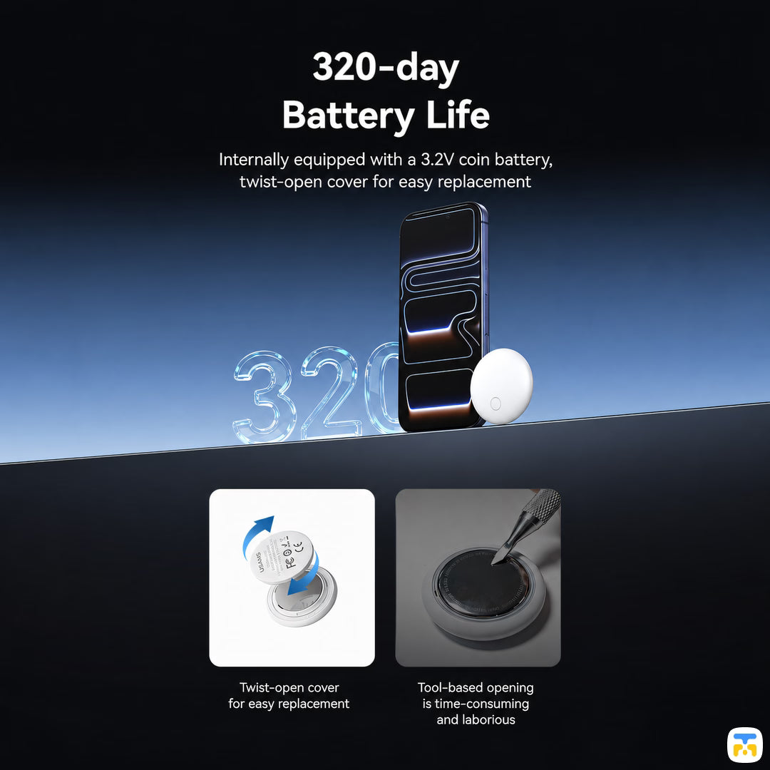 320-day Battery Life - USAMS Mini Tracker - Apple Find My Certified