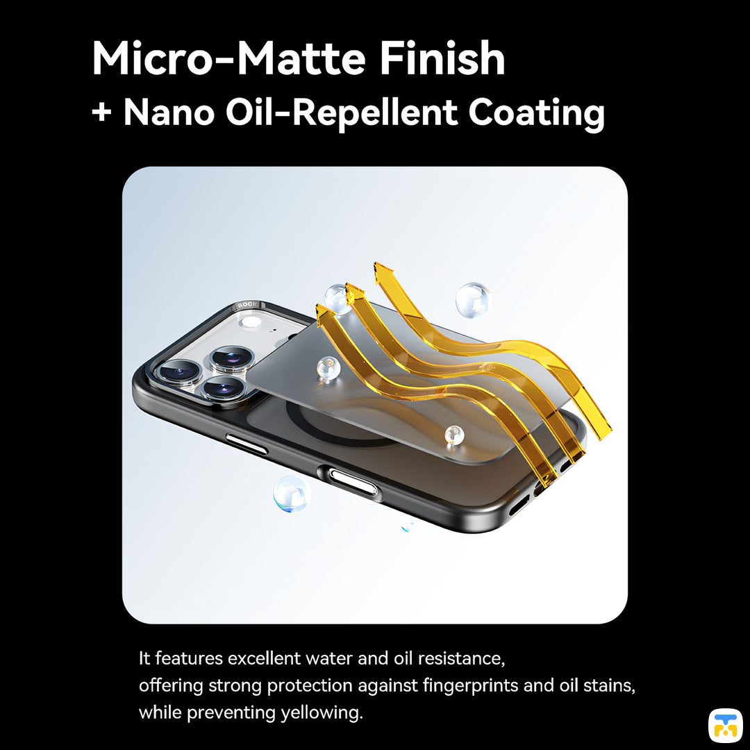 Micro-Matte Finish + Nano Oil-Repellent Coating - View ROCK Guard for iPhone 17 Series with Metal Lens Protection and Magsafe