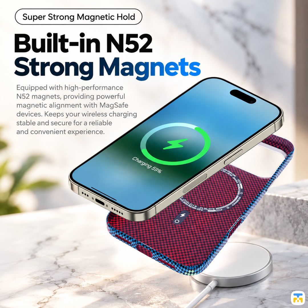 Built-in N52
Strong Magnets - VOORCA Tetris MagSafe Case with Camera Button