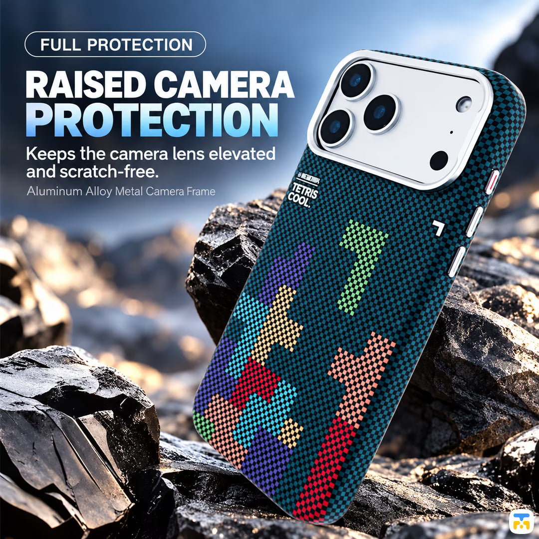 RAISED CAMERA
PROTECTION - VOORCA Tetris MagSafe Case with Camera Button