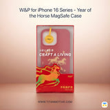 W&P Year of the Horse MagSafe case packaging on a beige background