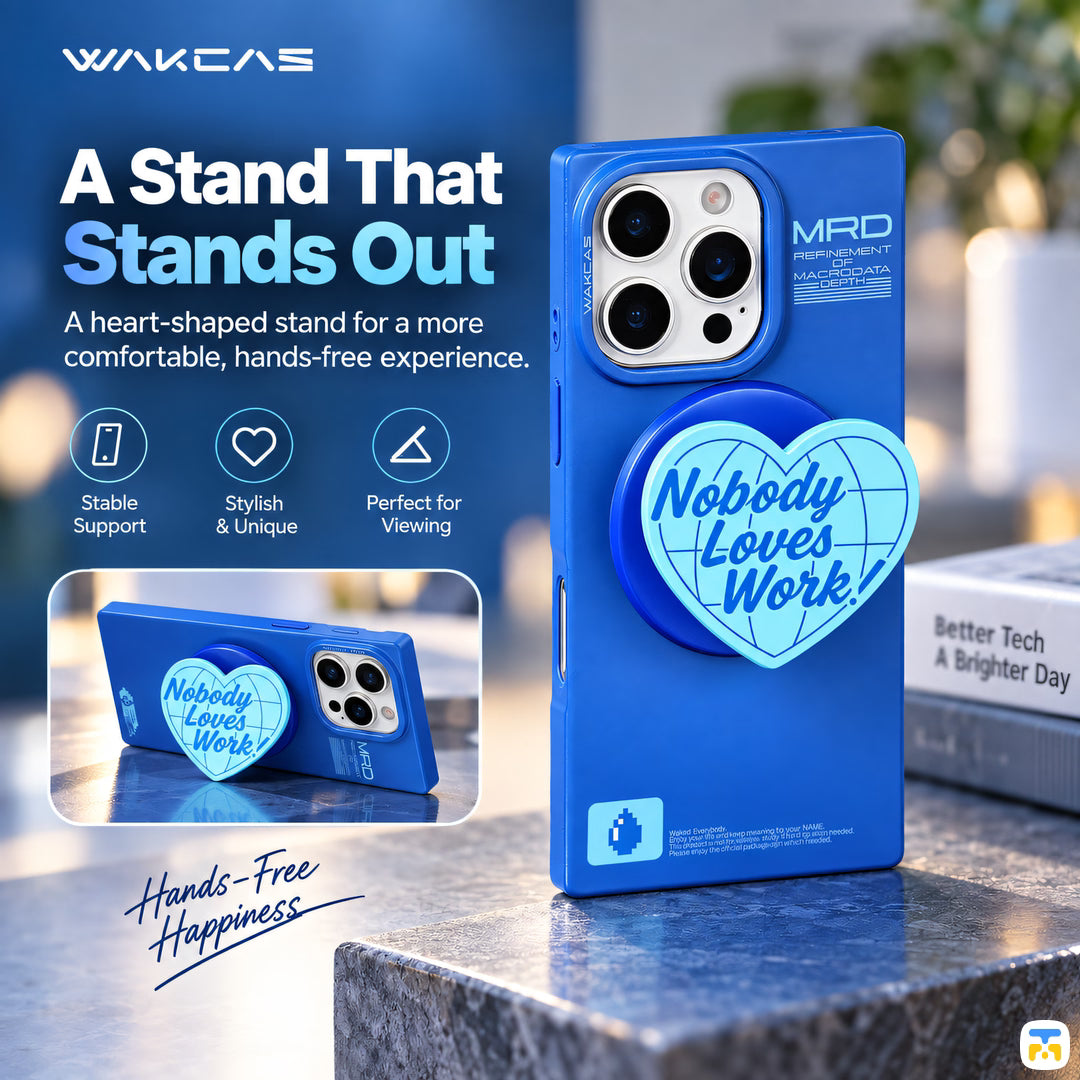 A Stand That
Stands Out - WAKCAS Blue Heart Magnetic Phone Stand