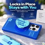 Locks in Place
Stays with You - WAKCAS Blue Heart Magnetic Phone Stand