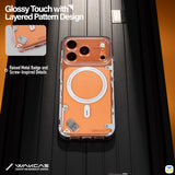 Glossy Touch with
Layered Patter Design - WAKCAS Clear-Cut MagSafe Magnetic iPhone Case