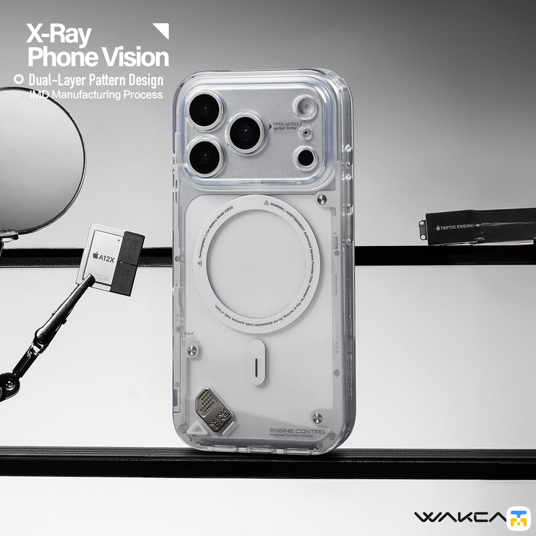 Dual-Layer Pattern Design - WAKCAS Clear-Cut MagSafe Magnetic iPhone Case