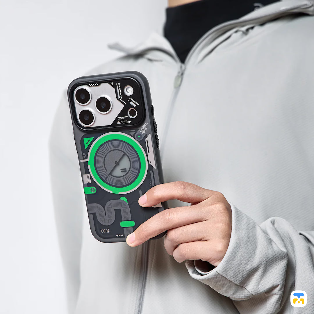 WAKCAS for iPhone 17 Series Color-block Mechanical MagSafe Case