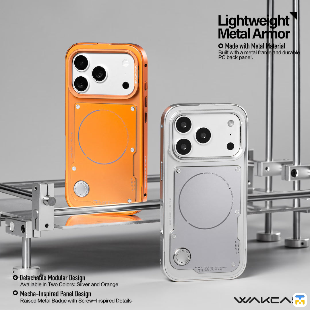 Lightweight
Metal Armor - WAKCAS for iPhone 17 Series Detachable Metal MagSafe Case