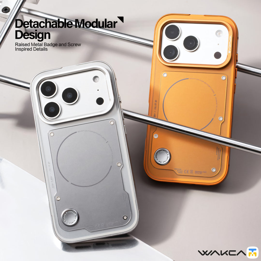 Detachable Modular
Design - WAKCAS for iPhone 17 Series Detachable Metal MagSafe Case