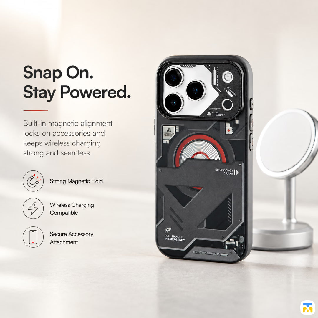 Snap On.
Stay Powered - WAKCAS for iPhone 17 Series Emergency Panel MagSafe Case