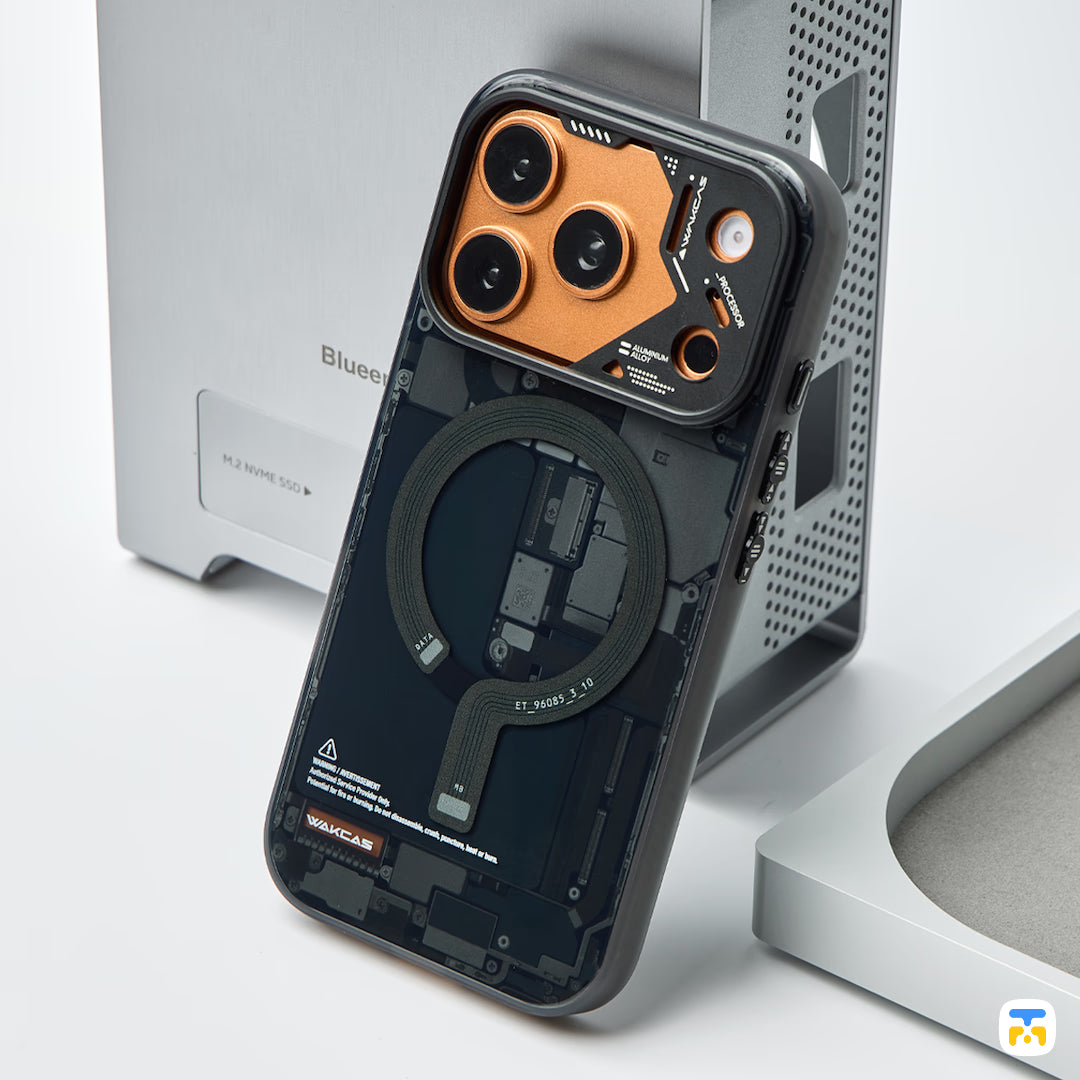 WAKCAS for iPhone 17 Series Frosted Circuit Design MagSafe Case