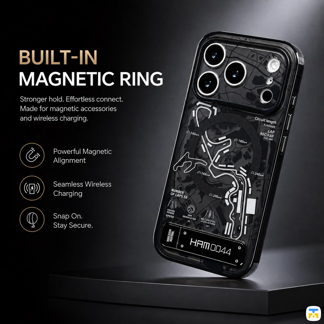 BUILT-IN
MAGNETIC RING - WAKCAS for iPhone 17 Series Grand Prix MagSafe Case with Stand