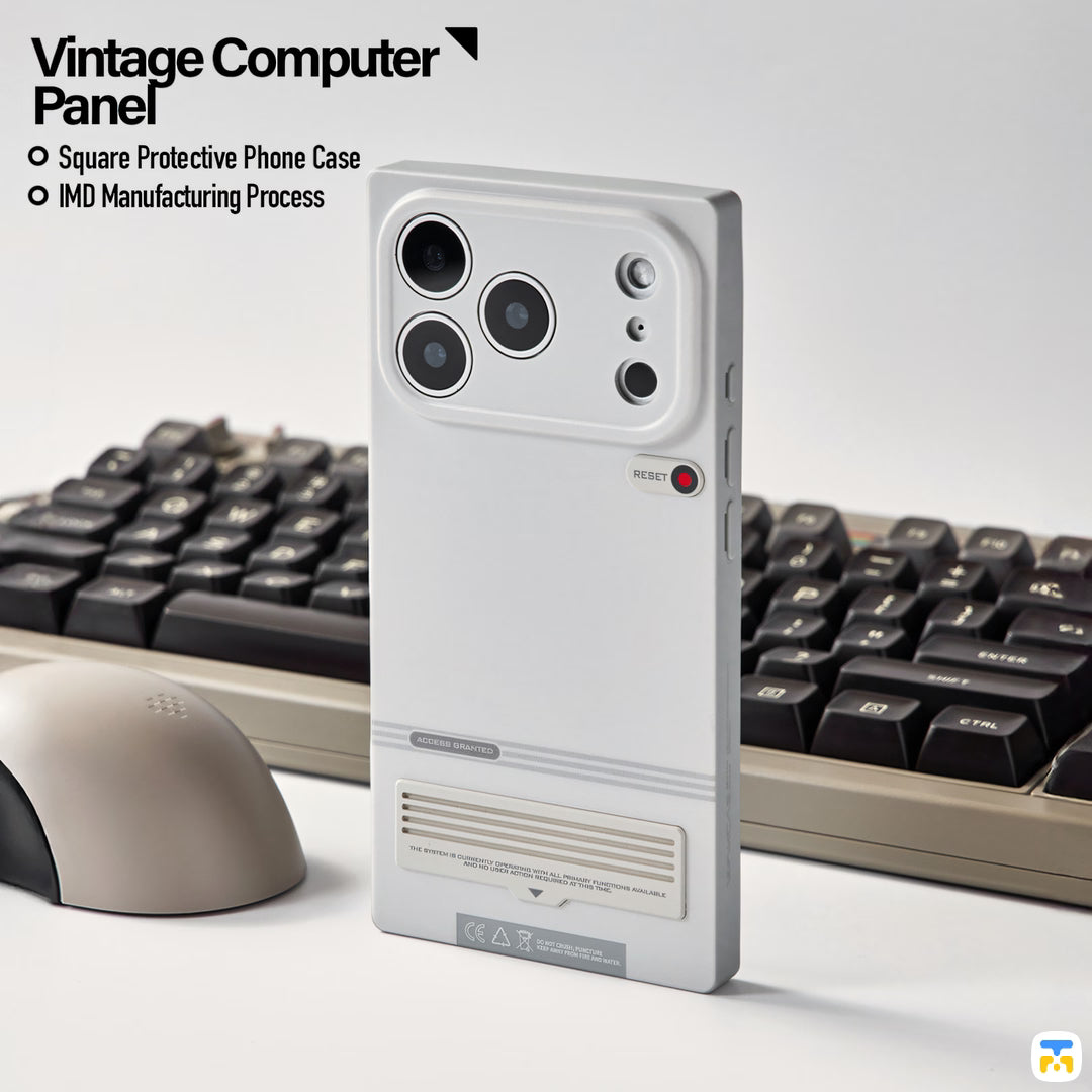 Vintage Computer
Panel - WAKCAS for iPhone 17 Series Gray Square Retro Terminal MagSafe Case