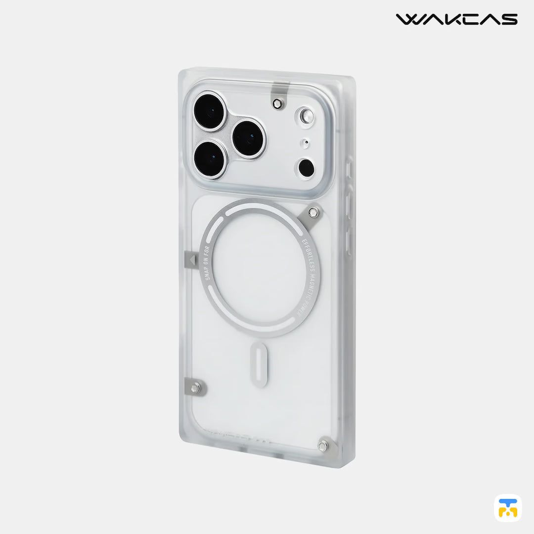 WAKCAS for iPhone 17 Series Matte Semi-Transparent MagSafe Square Case