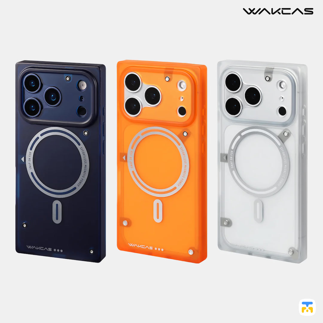 WAKCAS for iPhone 17 Series Matte Semi-Transparent MagSafe Square Case