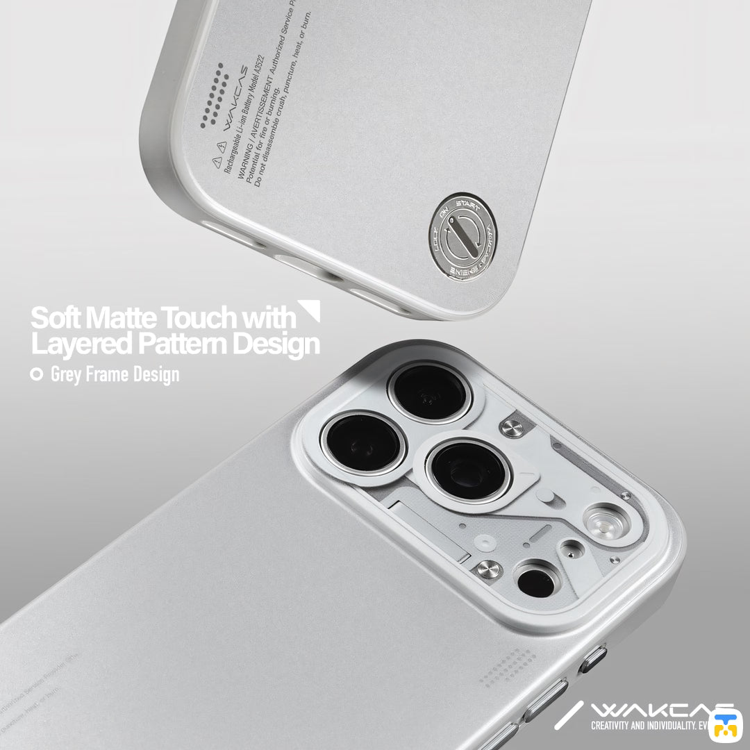 Soft Matte Touch with
Layered Pattern Design - WAKCAS for iPhone 17 Series Mechanical MagSafe Case