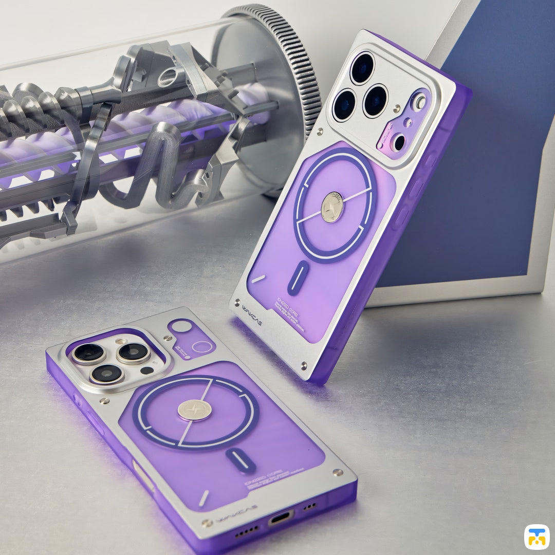 Powerful MagSafe Array - WAKCAS for iPhone 17 Series Square Purple Electroplated MagSafe Case
