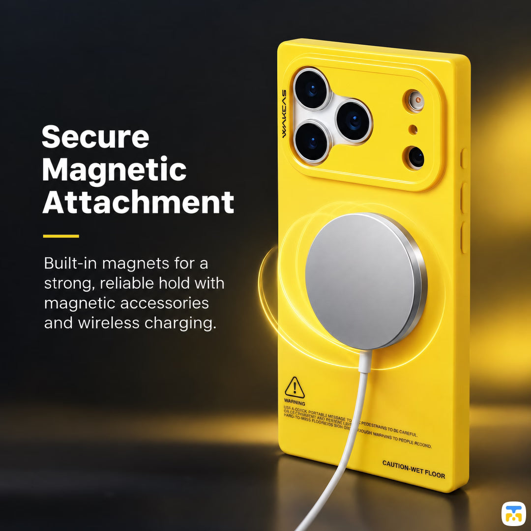 Secure
Magnetic
Attachment - WAKCAS for iPhone 17 Series Two-Tone Square MagSafe Case