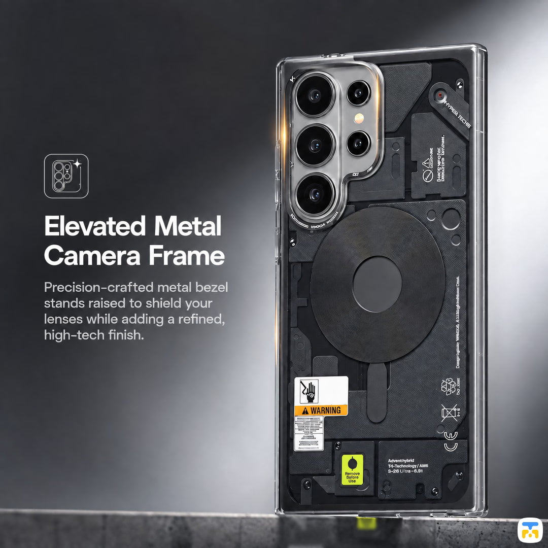 Elevated Metal
Camera Frame - WAKCAS for S26 Ultra Frosted Mechanical Anti-Drop MagSafe Case
