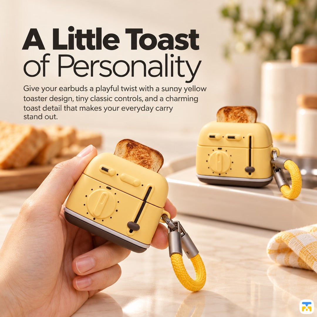 A Little Toast
of Personality - WAKCAS Retro Toaster AirPods Case