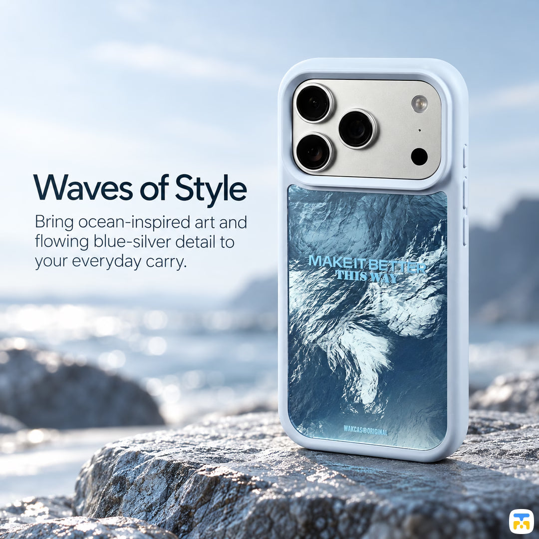 Waves of Style - WAKCAS Velvet Wave Silicone MagSafe Case