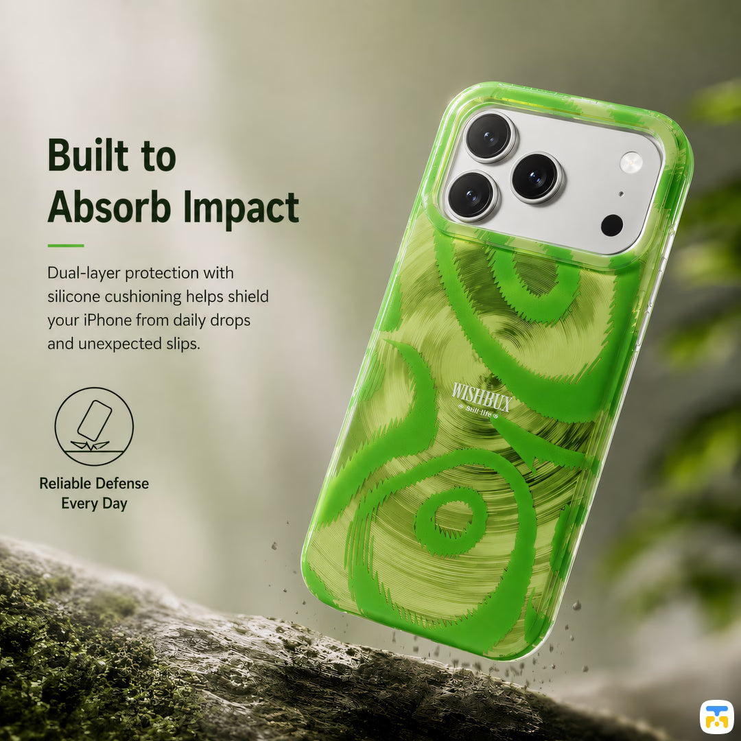 Built to Absorb Impact - WESTELEVEN for iPhone 17 Series Matcha Swirl Case