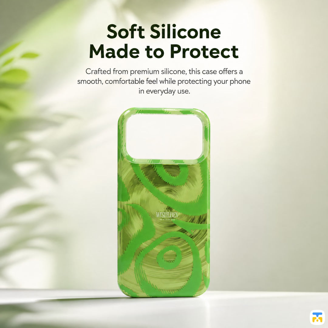 Soft Silicone Made to Protect - WESTELEVEN for iPhone 17 Series Matcha Swirl Case