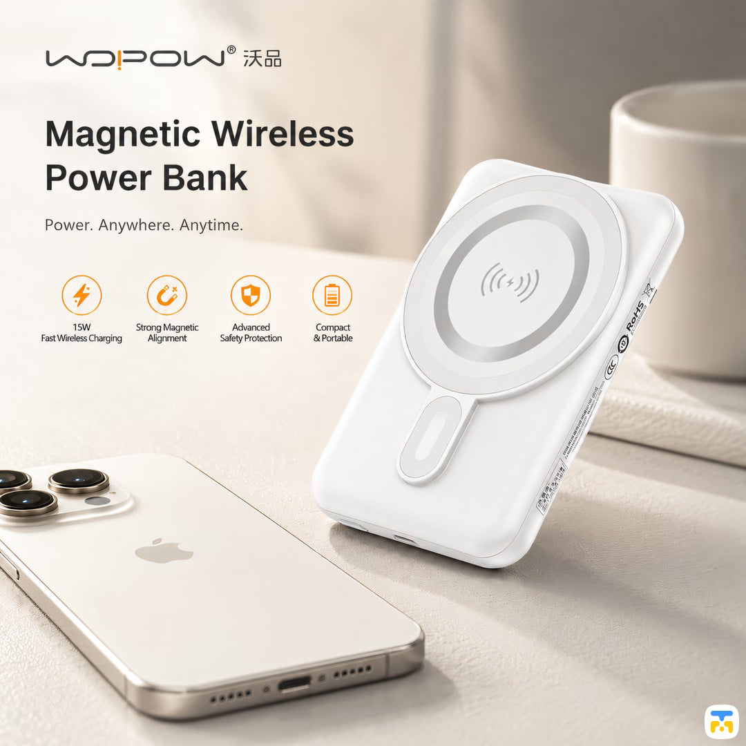 WOPOW 10000mAh 20W Magnetic Wireless Fast Charging Power Bank